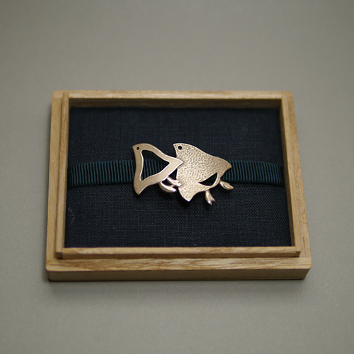 《きものみーちゅー後夜祭》1点限り●銀製帯留 ちどり(透)