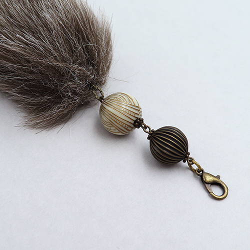 パフィー・ファー羽織紐 【Mixブラウングレー】