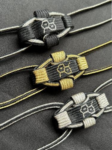 組紐ループタイ　幾何学模様