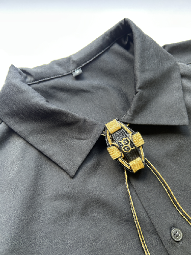 組紐ループタイ　幾何学模様