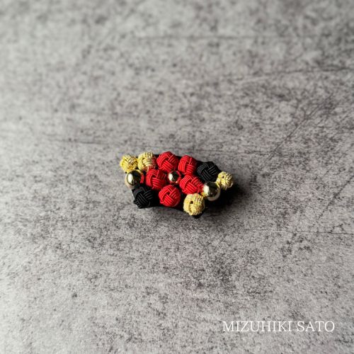 受注生産◆水引淡路玉の帯留飾り◆赤
