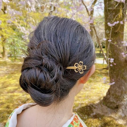 【単品】かんざし 桜 真鍮製 簪