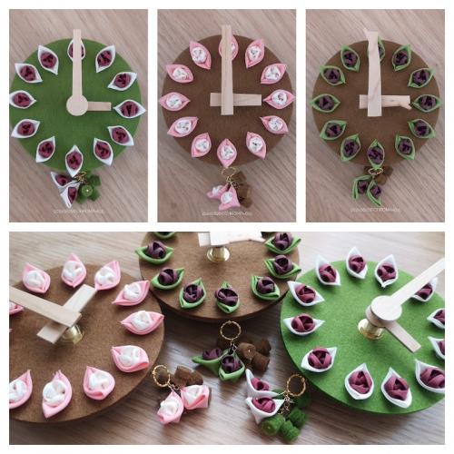 つまみ花時計【3時のおやつ】桜餅と焙じ茶