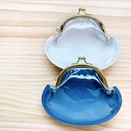 クリアがま口【白練の花】 小銭入れ 小物入れ スケルトン