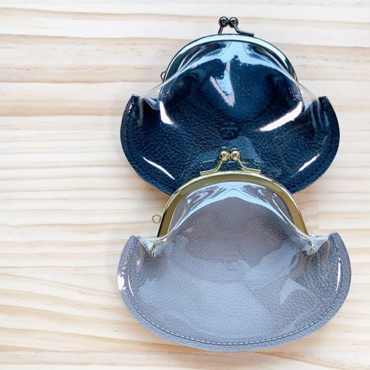 クリアがま口【漆黒のゼブラ】 小銭入れ 小物入れ スケルトン