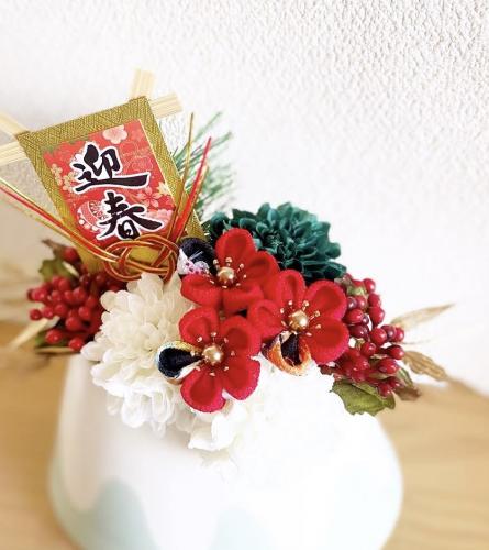 つまみ細工　お正月飾り　和花器『富士山』