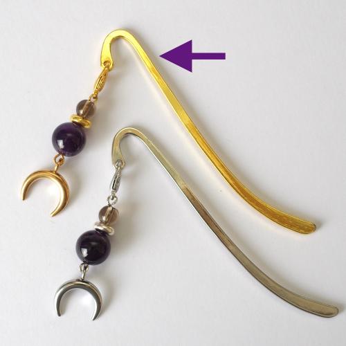 天然石の栞 ─ アメジスト/金具色 金