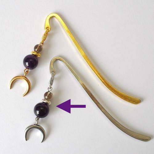 天然石の栞 ─ アメジスト/金具色 銀