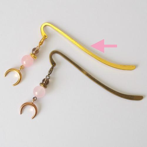 天然石の栞 ─ ローズクォーツ/金具色 金